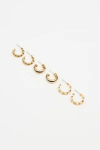 Ensemble de 3 boucles d’oreilles avec torsades et chaînes