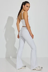 Soft Cotton Fold Over Flare Pants