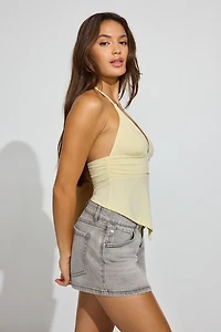 Plunge Halter Hankerchief Top
