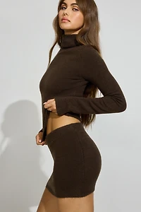 Long Sleeve Spongy Fitted Turtleneck