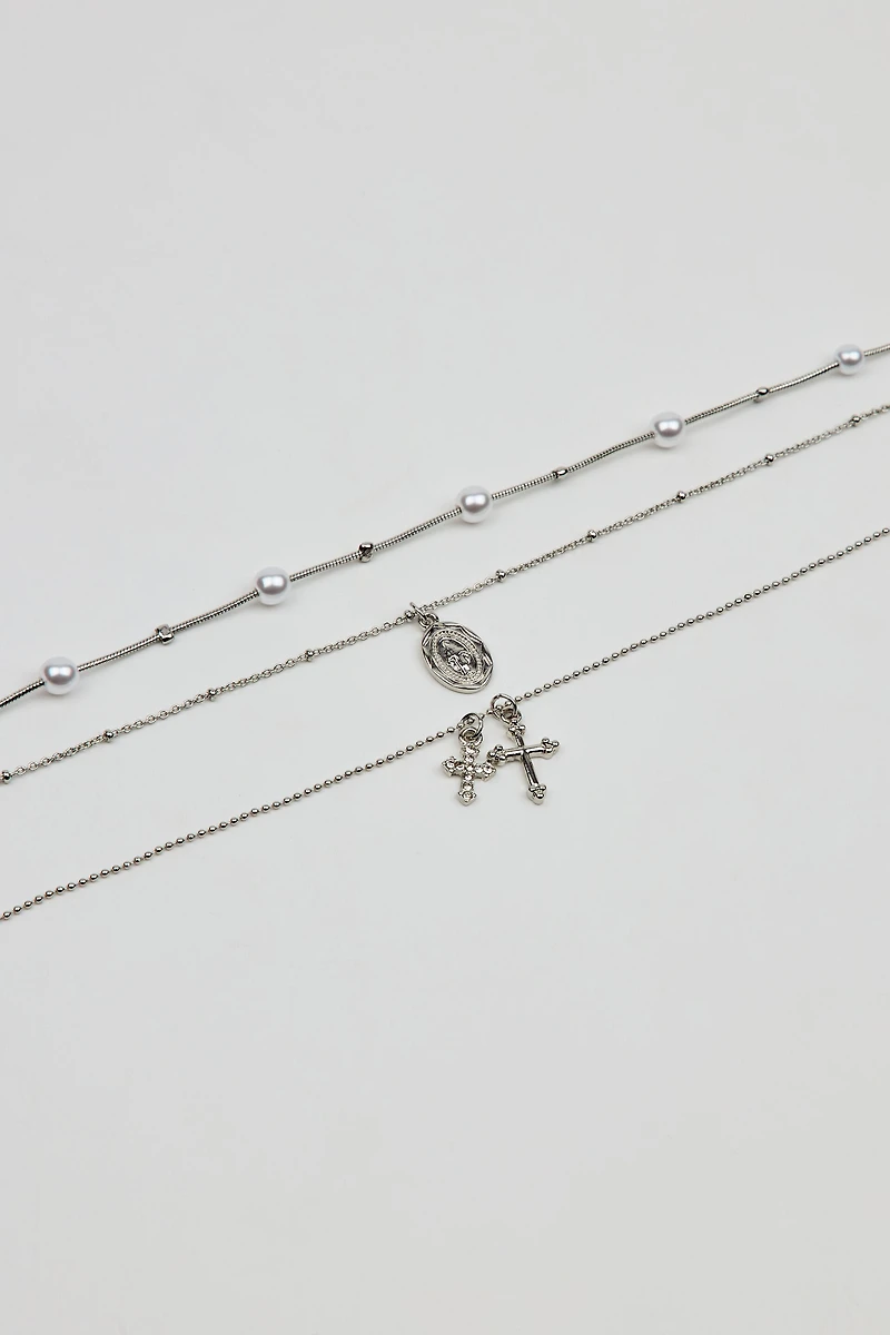 Ensemble de 3 colliers à perles