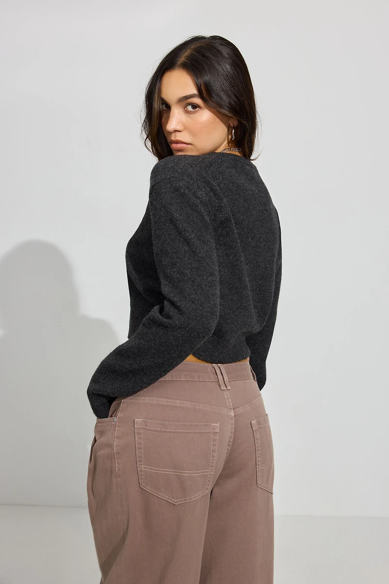 Cardigan spongieux à boutons