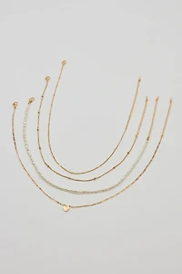 Ensemble de 4 colliers à perles et cœur