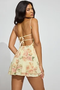 Kenzie Smocked Tiered Romper Dress