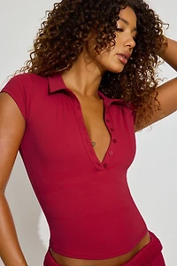 Sleek Short Sleeve Polo Top