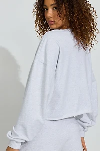 Sweatshirt SoftTerry à col rond et ourlet coupé