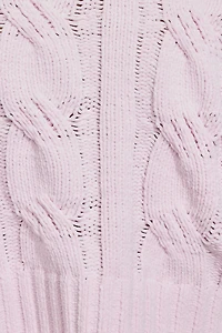 Chenille Cropped Cable Sweater