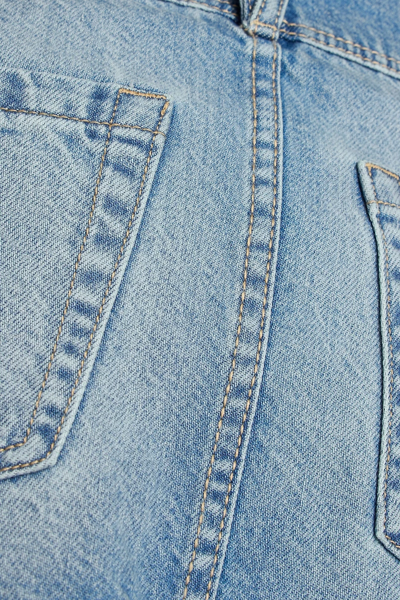 Pleated Denim Skort