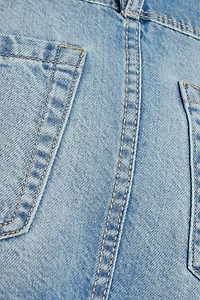 Pleated Denim Skort