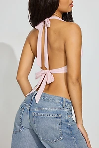 Halter Open Back Apron Top