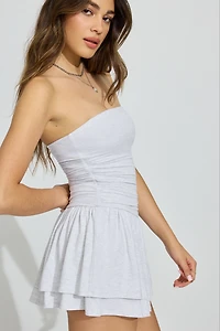 Flirty Hem Tube Romper Dress