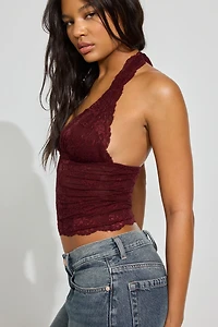 Haut licou plongeant en dentelle