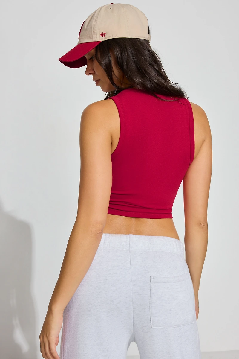 Mid Neck Cropped Tank Top