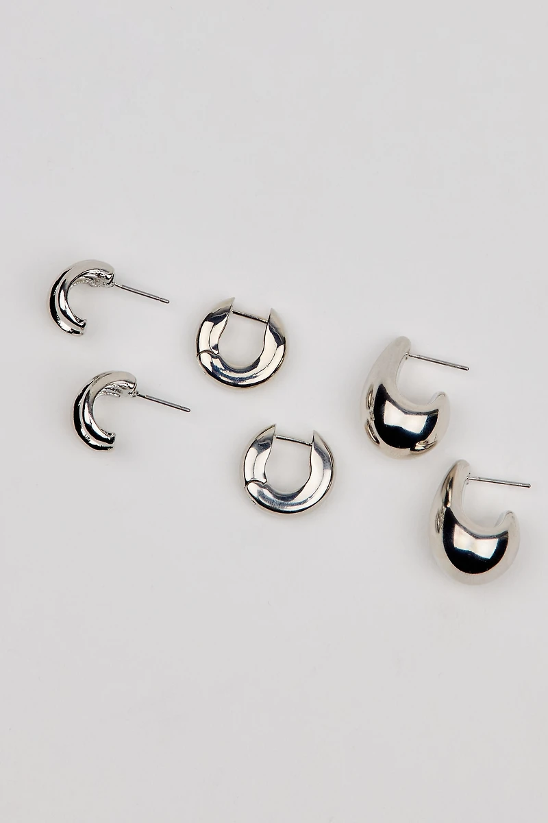 3 Pack Abstract Earrings