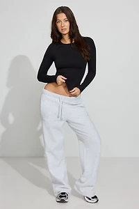 Sleek Crewneck Long Sleeve Top