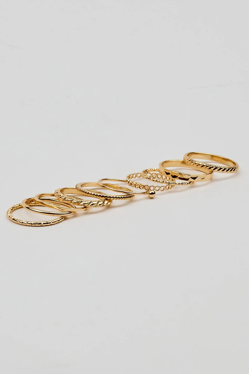 Set of 10 Simple Rings