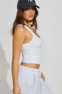 Square Neck Ribbed Tank Top