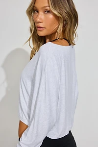 Smooth Oversized Long Sleeve Crop Top