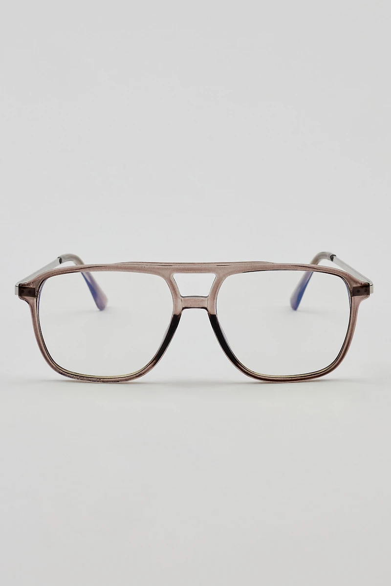 Retro Aviator Blue Light Readers