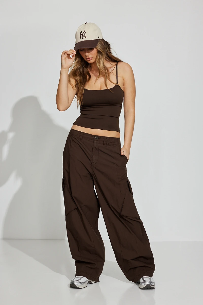 Low Rise Baggy Poplin Cargo Pants