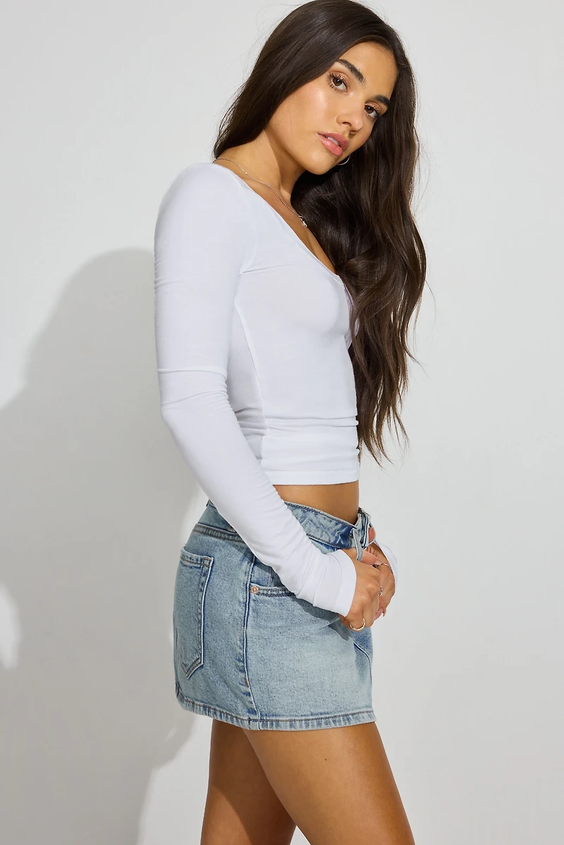 Jupe-short ultra-courte en denim