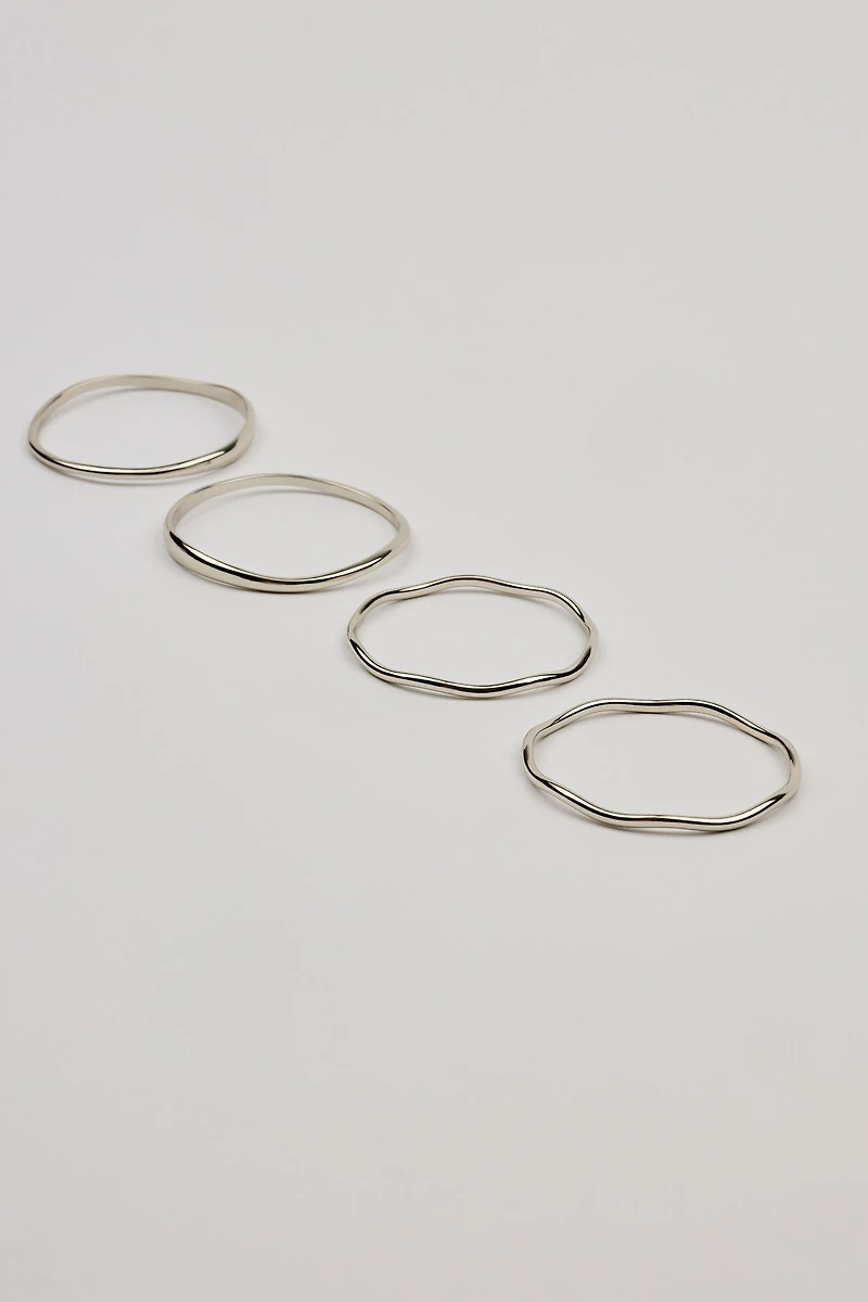 Ensemble de 4 bracelets rigides ondulés