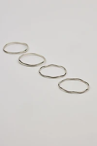 Ensemble de 4 bracelets rigides ondulés