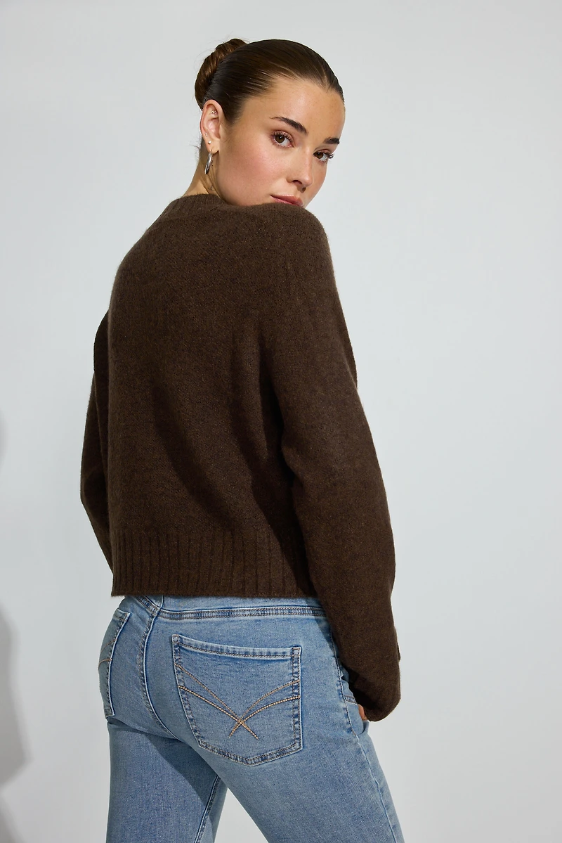 Long Sleeve Spongy Crewneck Sweater