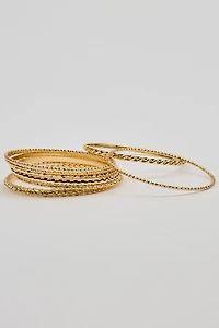 Set of 11 Textured Bangles