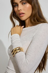 Ensemble de 2 bracelets larges et arrondis