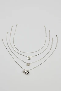 Ensemble de 4 colliers à breloques d'ange et de cerise