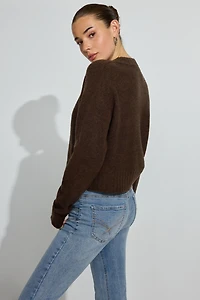 Long Sleeve Spongy Crewneck Sweater