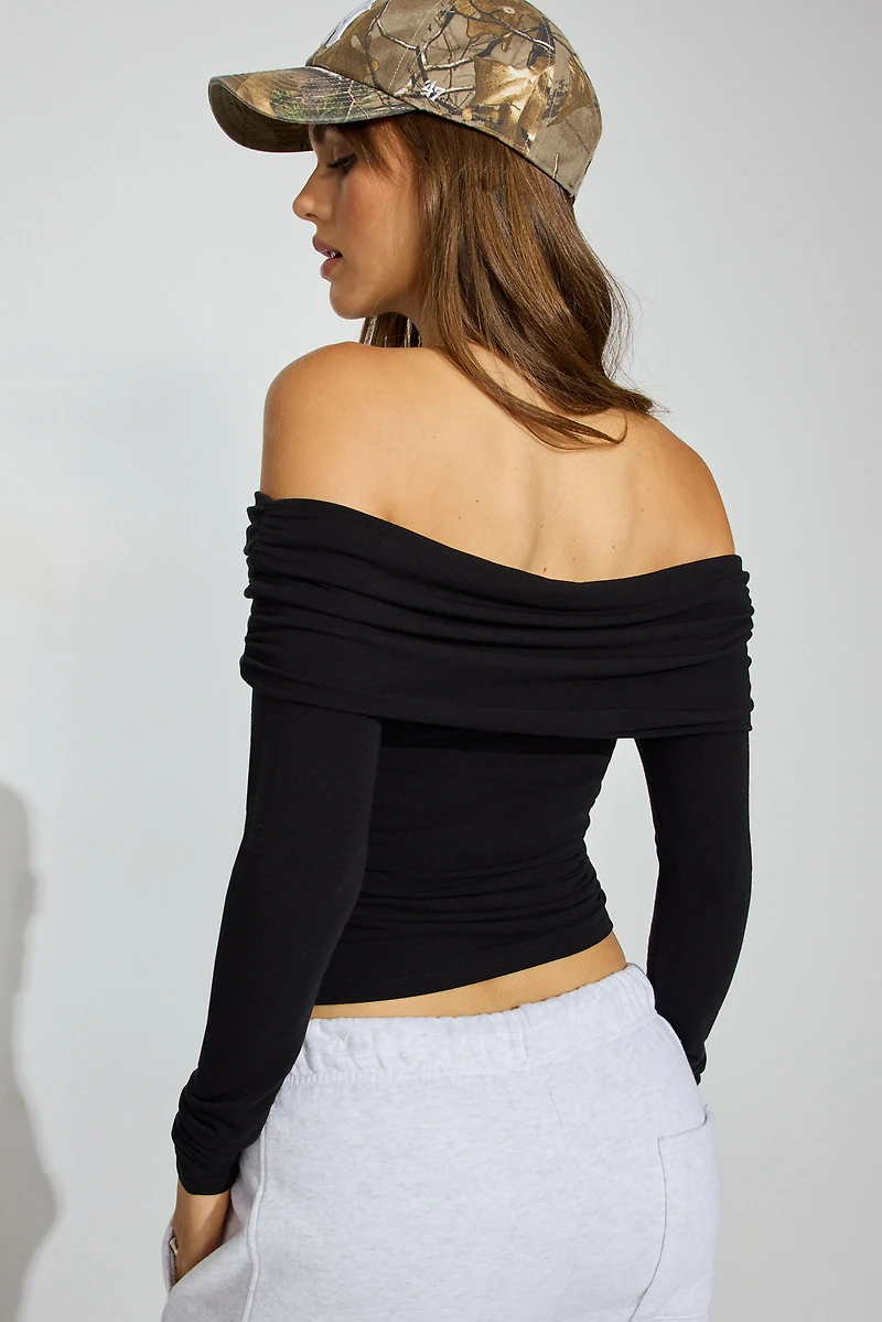 Sexy Cozy Off Shoulder Long Sleeve Top