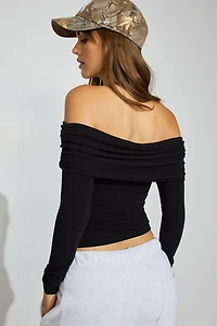 Sexy Cozy Off Shoulder Long Sleeve Top