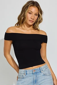 Fitted Off Shoulder Sweater