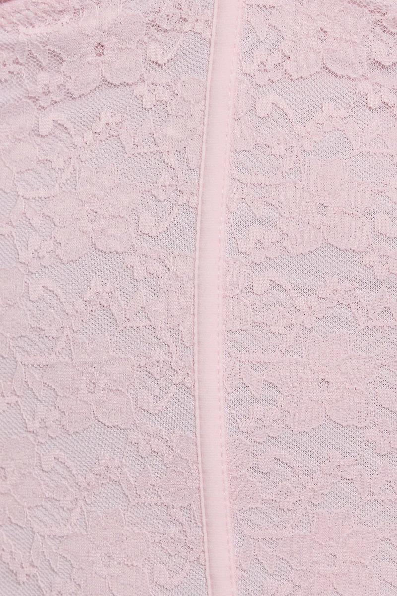Haut bustier en dentelle à décolleté plongeant