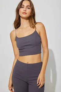 Bralette côtelée écourtée