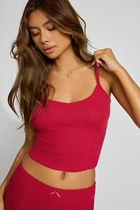 Pointelle Long Cami Top