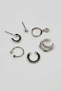 Ensemble de 6 boucles d’oreilles en grappes