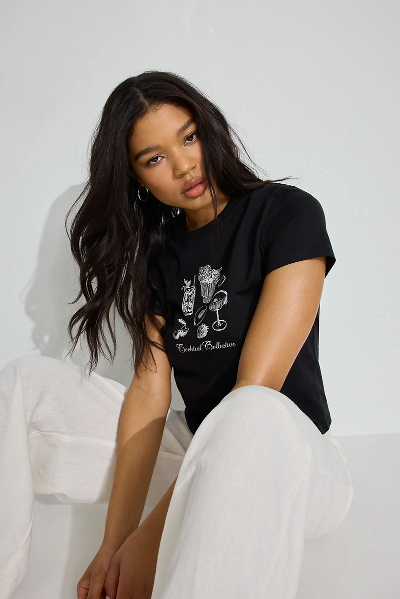 T-shirt à col rond années 90