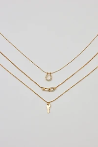 Set of 3 Key, Shoehorn & Link Necklaces