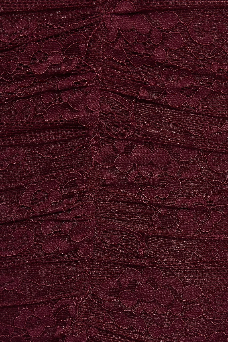 Scarlet Lace Plunge Mini Dress