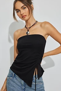 Haut tube asymétrique froncé