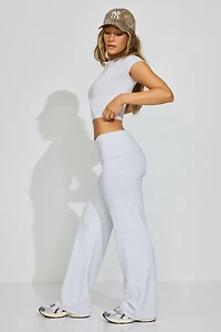 Pantalon à jambe large en StrechTerry taille repliée