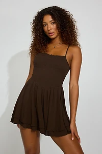 Kenzie Smocked Tiered Romper Dress