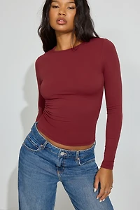 Sleek Crewneck Long Sleeve Top