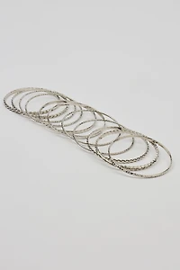 Set of 11 Textured Bangles