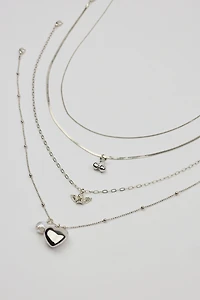 Ensemble de 4 colliers à breloques d'ange et de cerise