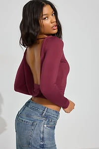 Long Sleeve Cowl Back Top