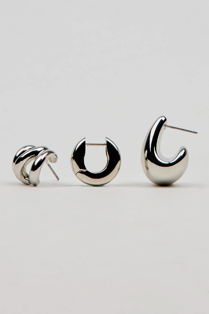 3 Pack Abstract Earrings